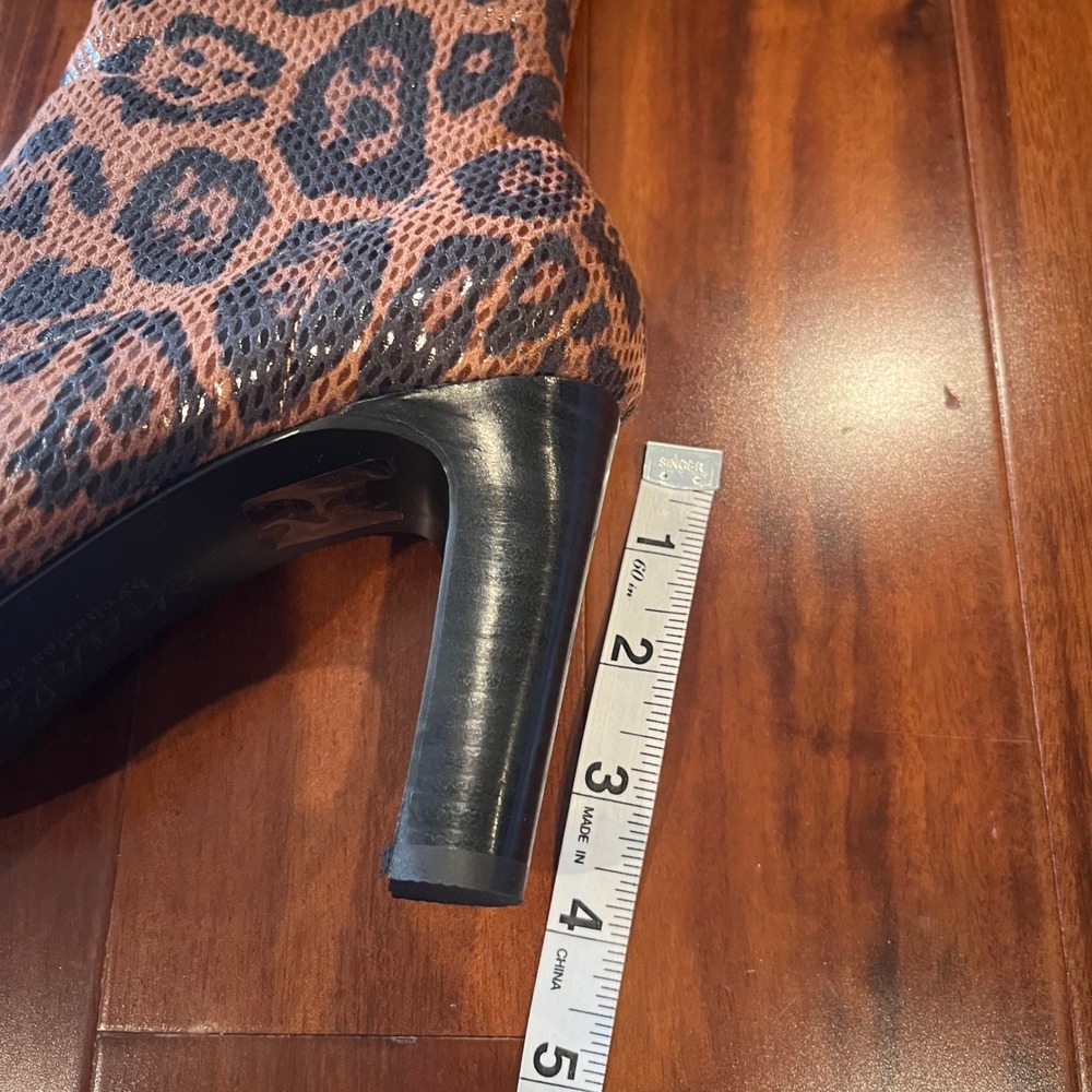 Charles David Tall Boots Dalton Leopard Print Knee High Boots Pointed Toe New 8M - Picture 6 of 9